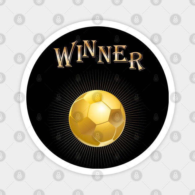 Soccer Winner Goal Award Cup Gold Football Ball Football Magnet by sofiartmedia